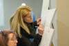 Two women sign the keystone in support of Monroe County's America250PA initiative