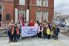 Local scouts and Pike County Sheriff’s Office posing at the Flags Across the Commonwealth event.