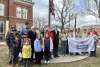 Local scouts and Pike County Sheriff’s Office posing at the Flags Across the Commonwealth event.