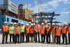 Port Everglades officials meet with the ZPMT executive team and several Port terminal operators, including Florida International Terminals, King Ocean and Port Everglades Terminals LLC, at the site where rail infrastructure improvements are underway.