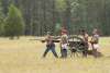 Men loading a cannon, civil war reenactment