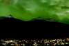 The lights of Skagway below and above taken from the overlook.