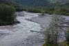 Skagway River view from rail car coming down White Pass.
