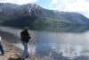 Skipping rocks at lake tutshi