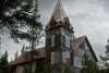 The Bennett Church on a cloudy day.