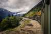 Captured this image from the platform of the white pass train, locomotive entering a mountain tunnel. Photographed in September 2026.