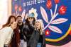 friends taking a selfie in front of a mural at Mural Park in the Royal Square District of Downtown York