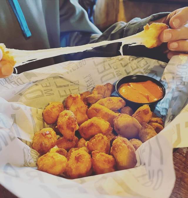 Cheese curd pull at Copper State