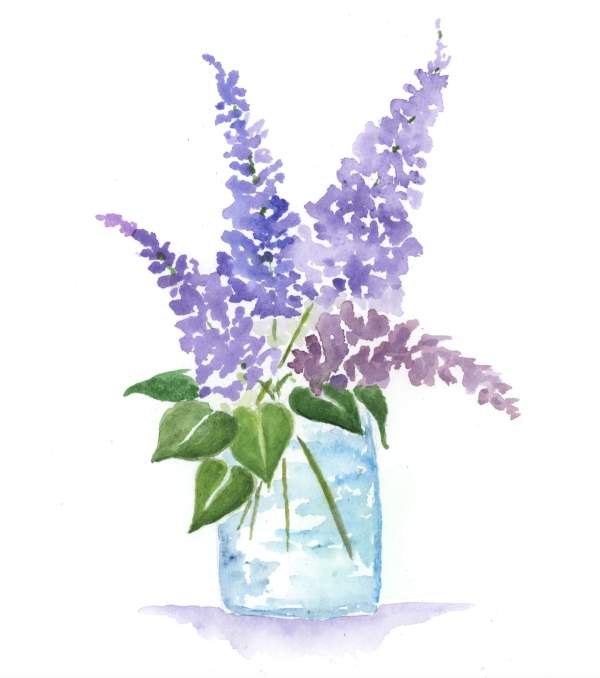 "Lilac Vase" Watercolor Class