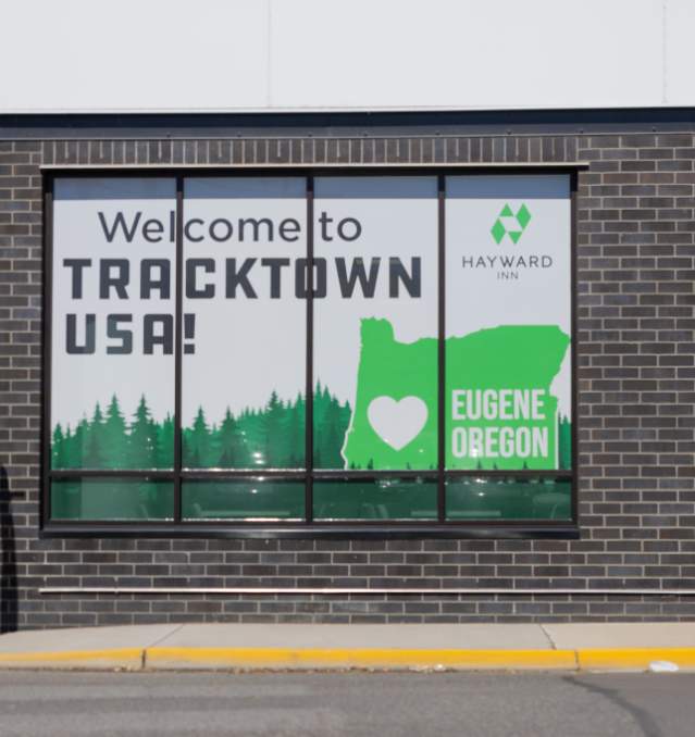 TrackTown Window - Hayward Inn