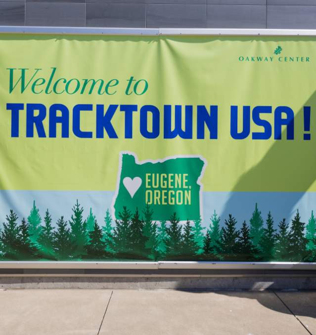TrackTown Banner - Oakway Center