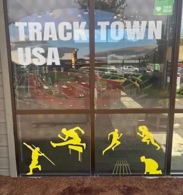 TrackTown Window - BW New Oregon Hotel