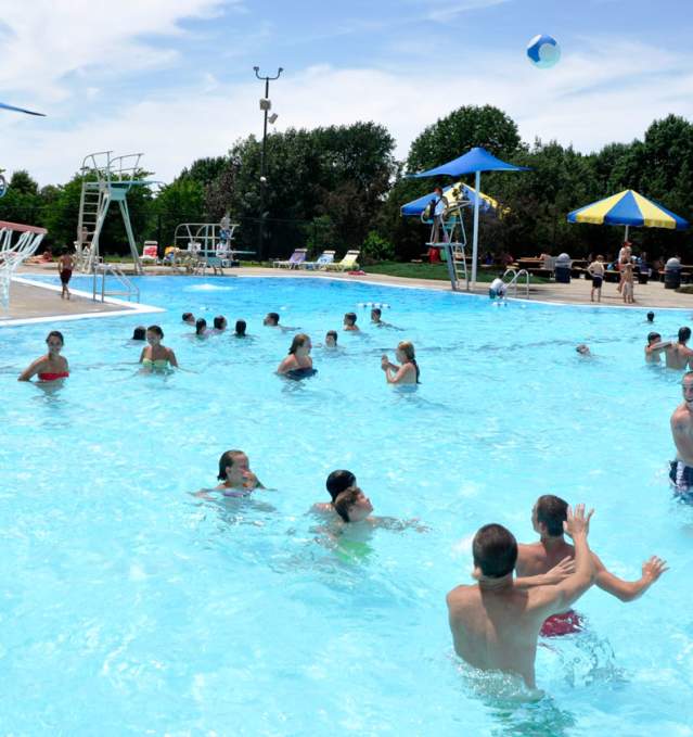 Children's Water Slide at Outdoor Swimming Pool, Stanley Park