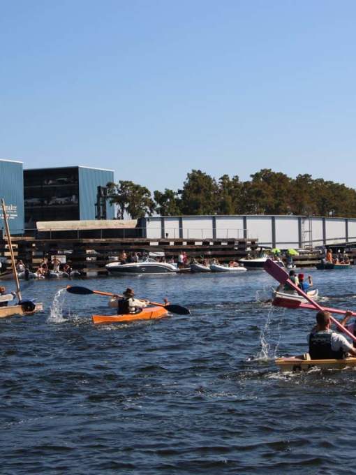 Paddlers at The Wooden Boat Festival in Madisonville