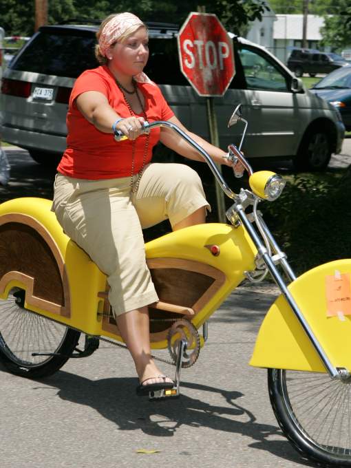 Woman Riding Bicycle at Louisiana Bicycle Festival