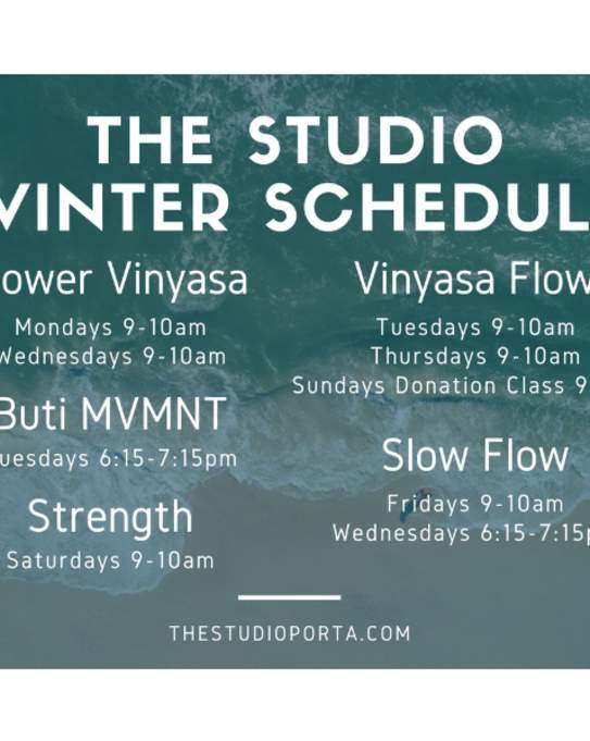 Winter Schedule for The Studio