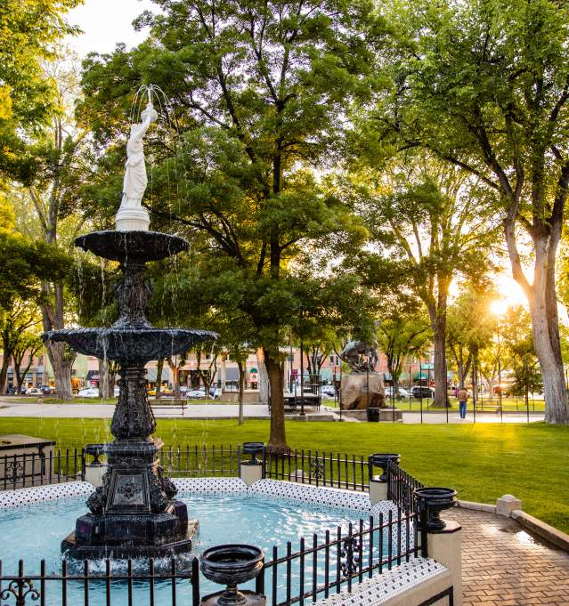 Fountain at Sunset - Experience Prescott