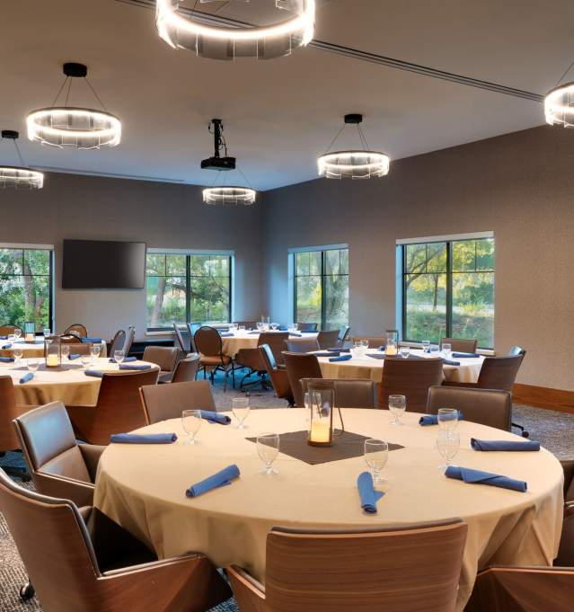 Hilton Garden Meeting Room Table Setup - Experience Prescott