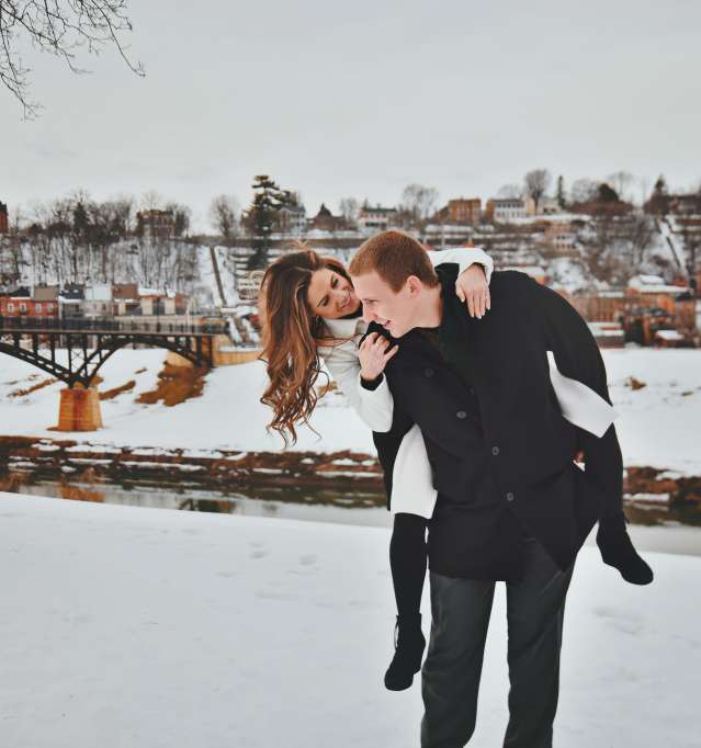 Couple laughing together in Grant Park