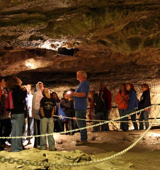 Perry's Cave tour group