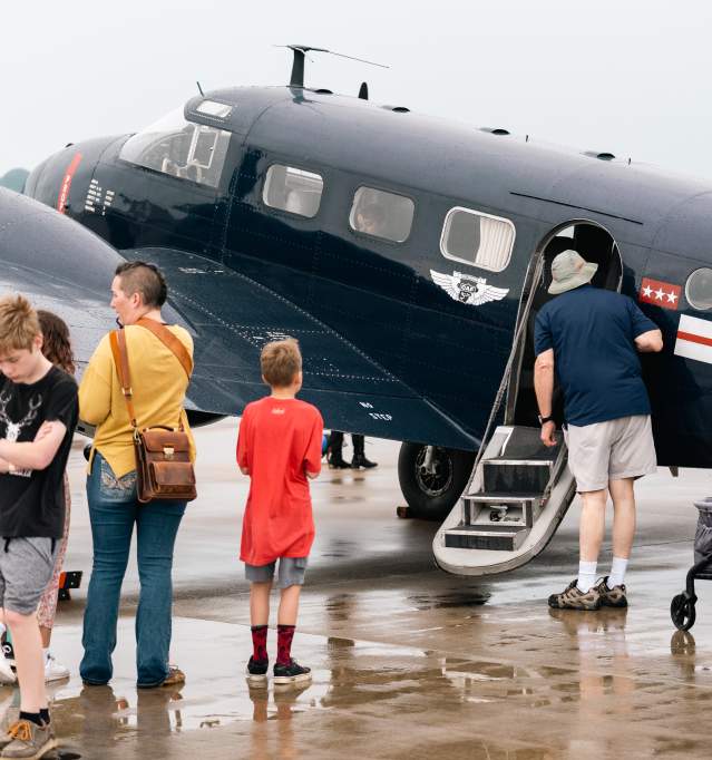 Central Texas AirFest crowd with plane