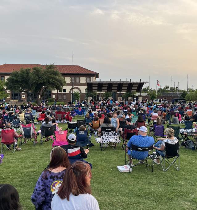 Crowd at the Santa Fe Plaza for Santa Fe Summer Music Series