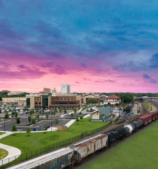 Train Depot at Sunset