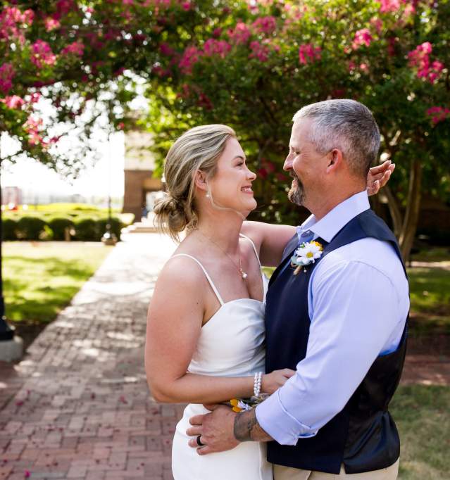Bride and Groom at Santa Fe Gardens