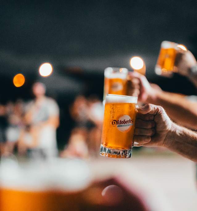 Stein holding contest at Oktoberfest