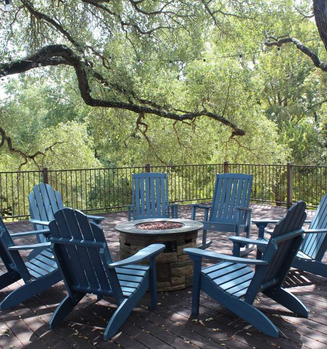 Group of chairs on Patio at Summers Mill