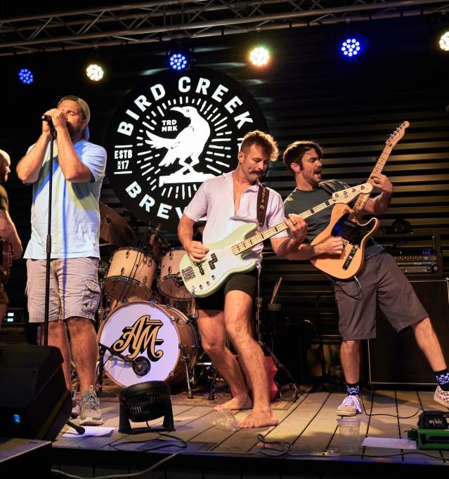 Band on Stage at Bird Creek Brewing