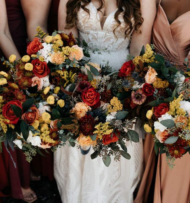 Wedding Group with Bouquets