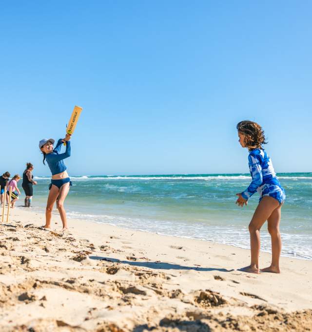 Kids playing on the beach in Wanneroo