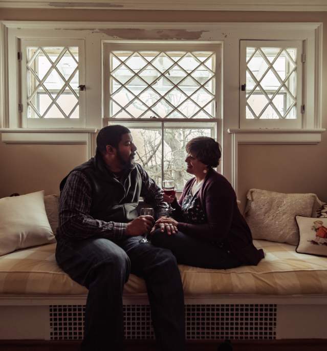 Couple at Window Bed in Charlton Farm