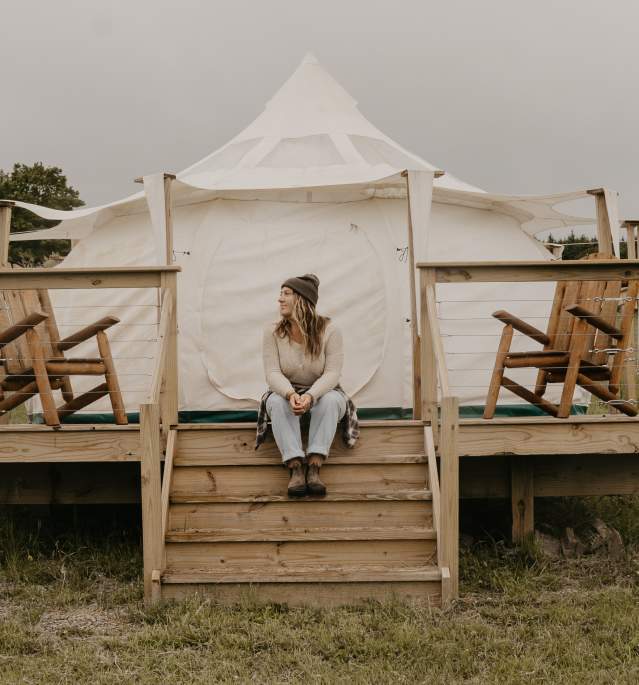 Girl at Glamp Site by Hemlock