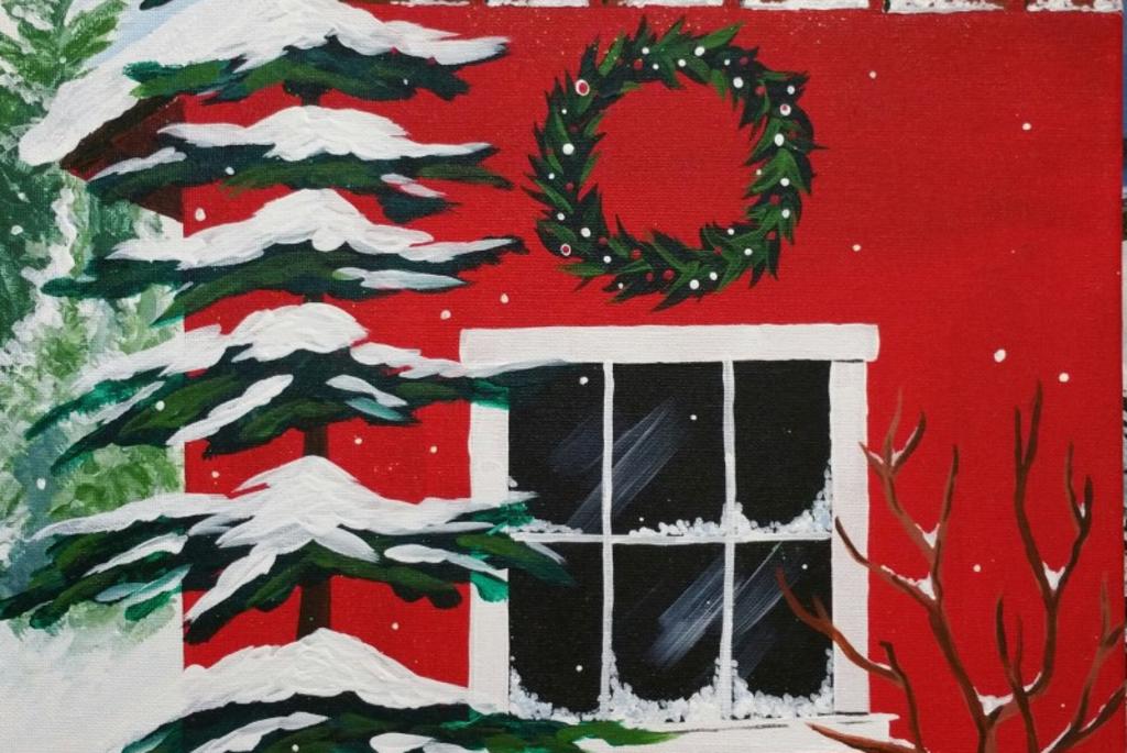 PAINT & SIP Red Barn In The Snow Madison, WI