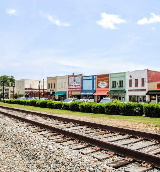 downtown, Inman, small town