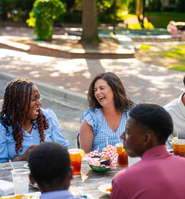 Group dining in downtown Spartanburg