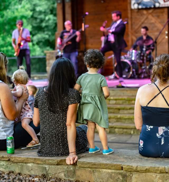 Family of 5 watching concert