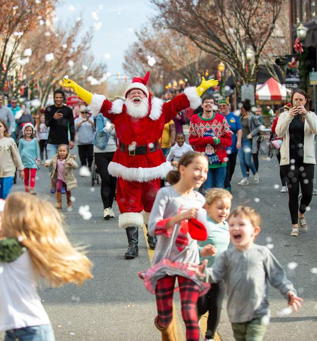 Santa Spreading Joy at ChristmasVille in Rock Hill