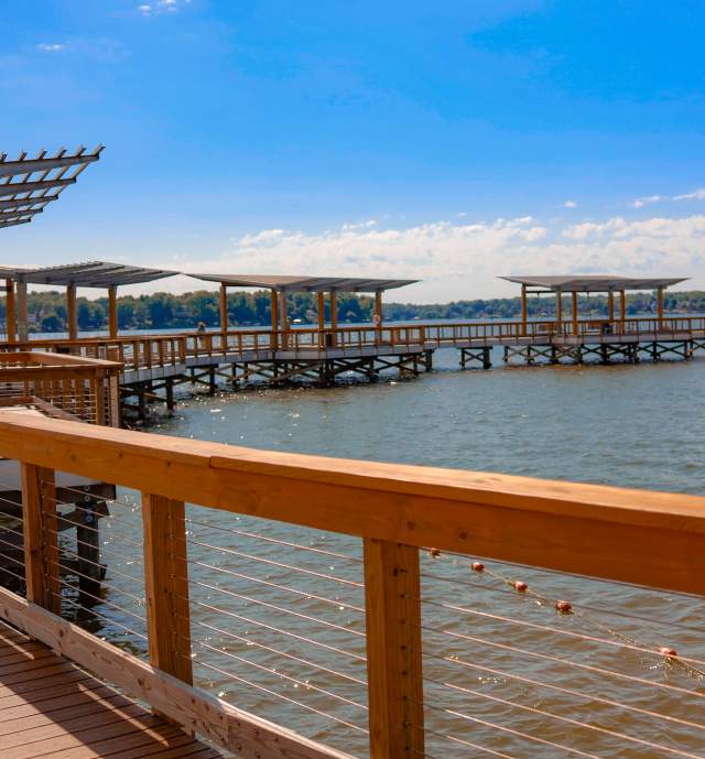 Docks on the lake in Ebenezer Park
