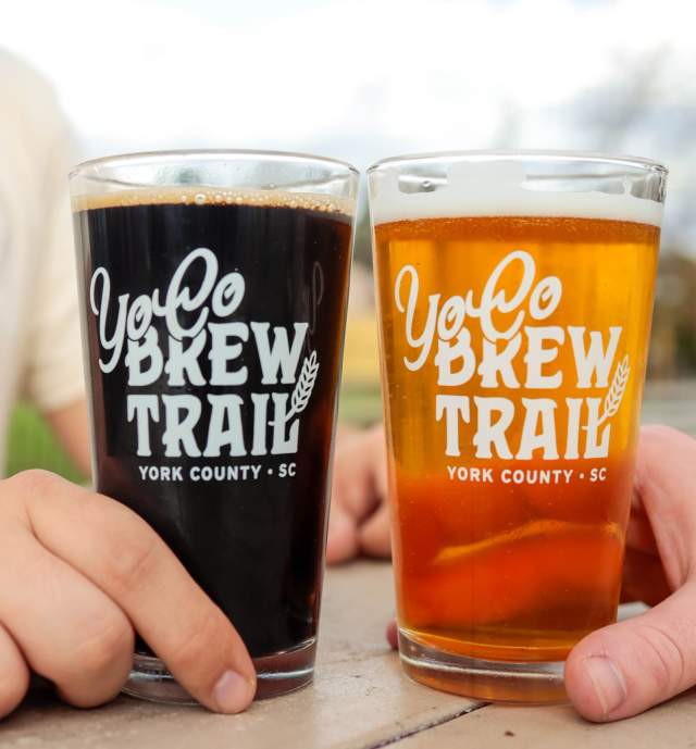 Two glasses full of beer cheersing together