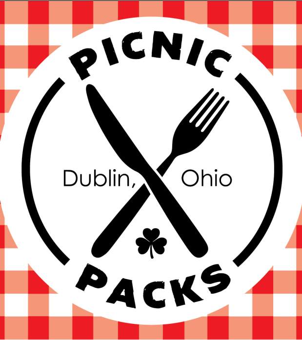 Red and white plaid Picnic Packs Logo