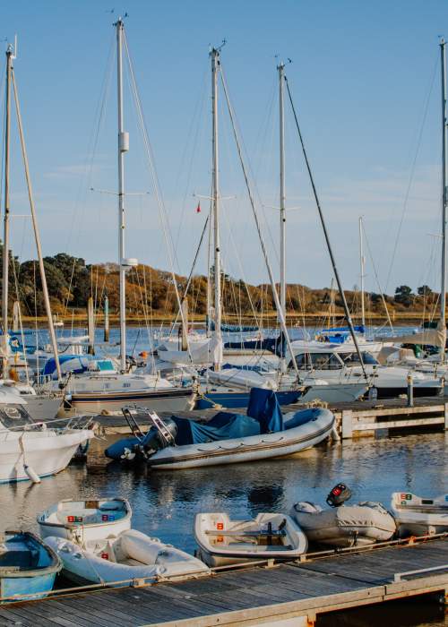 Boats at Lymington quay in the New Forest