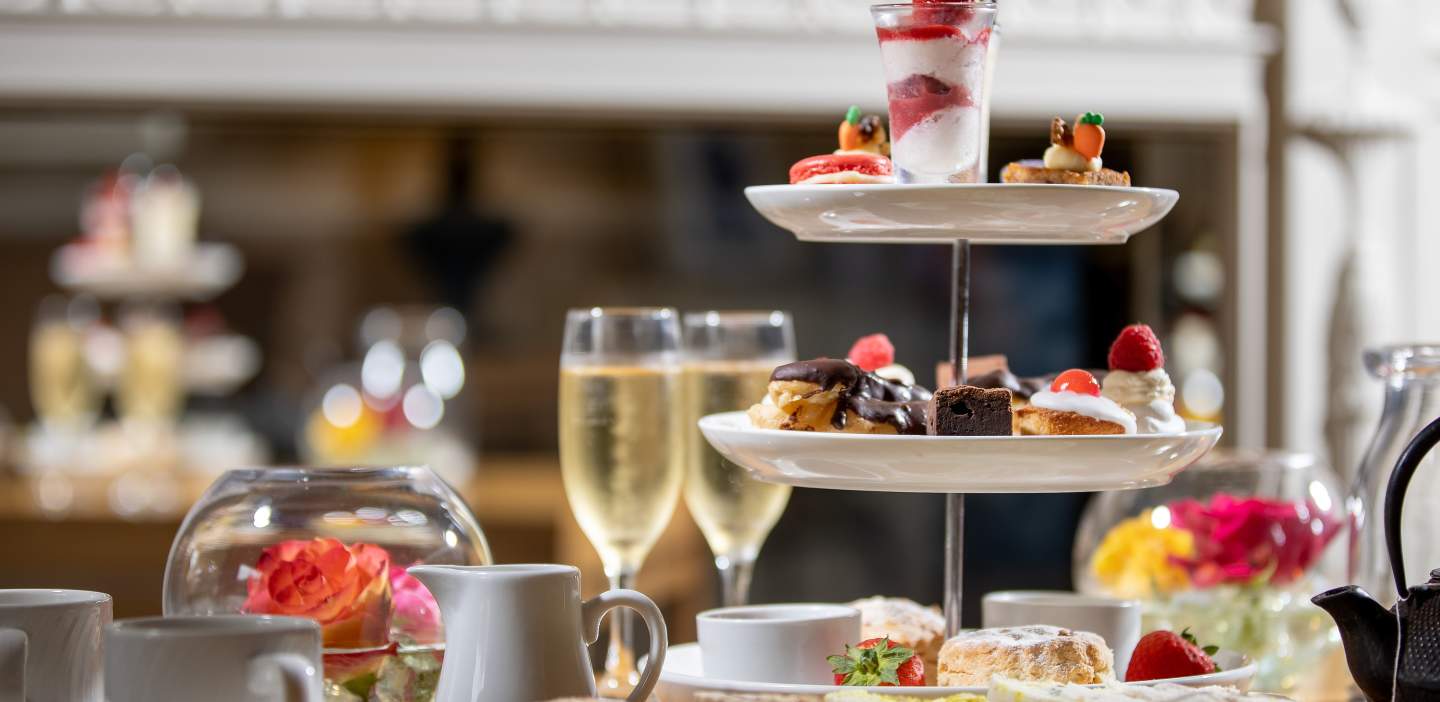 An image of a champagne afternoon tea