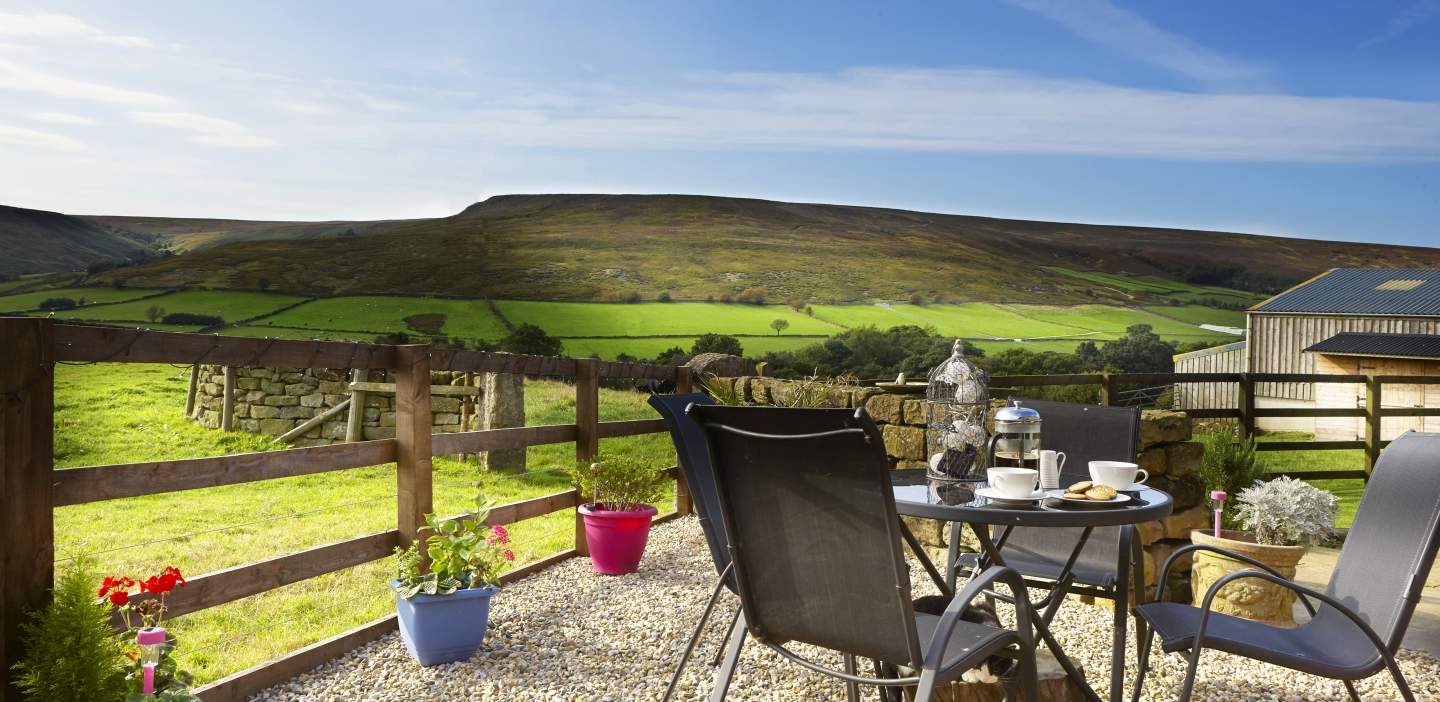 An image of a garden in a Self-Catering Property overlooking North York Moors