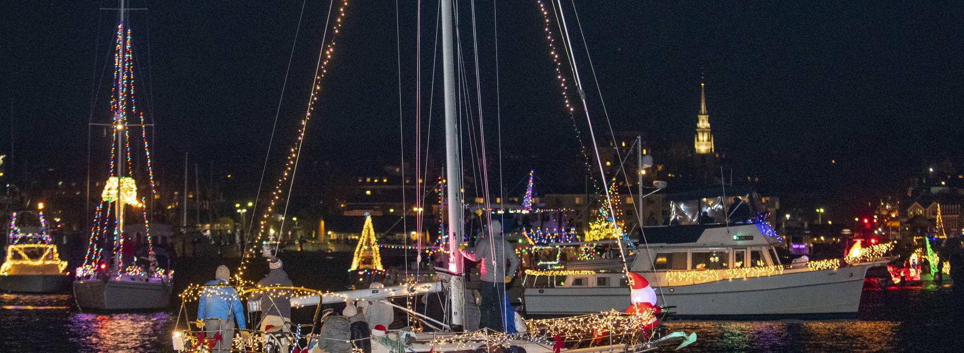 Newport Harbor Illuminated Boat Parade Discover Newport Rhode