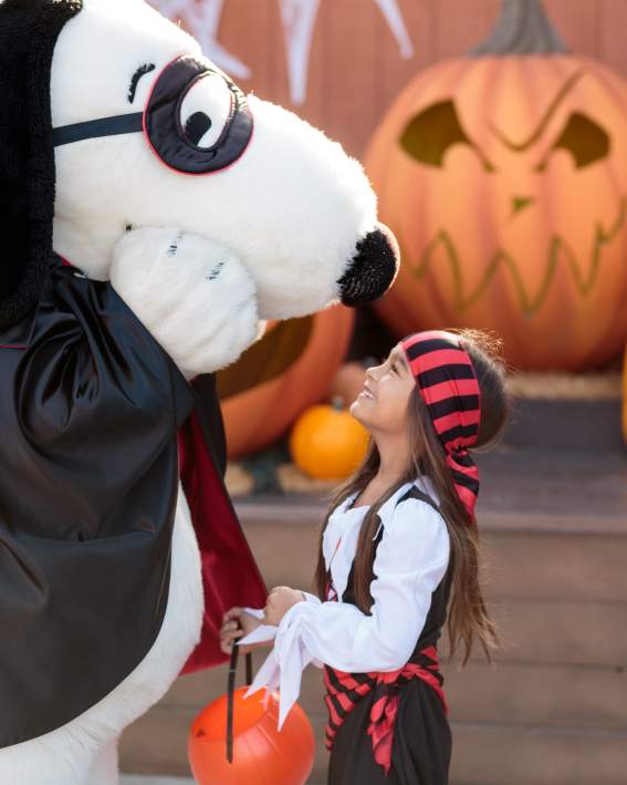 Spooky Farm Little Girl with Halloween Snoopy