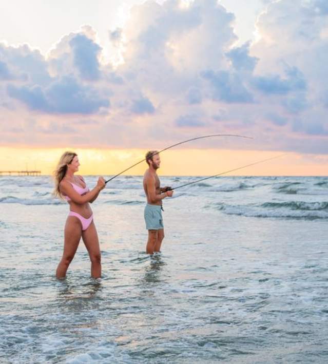 fishing-surf fishing-couple-beach