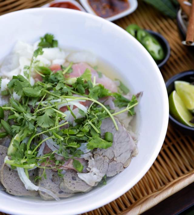 Bowl Of Beef And Vegetables At Pho at Pho Tay Ho in Salt Lake